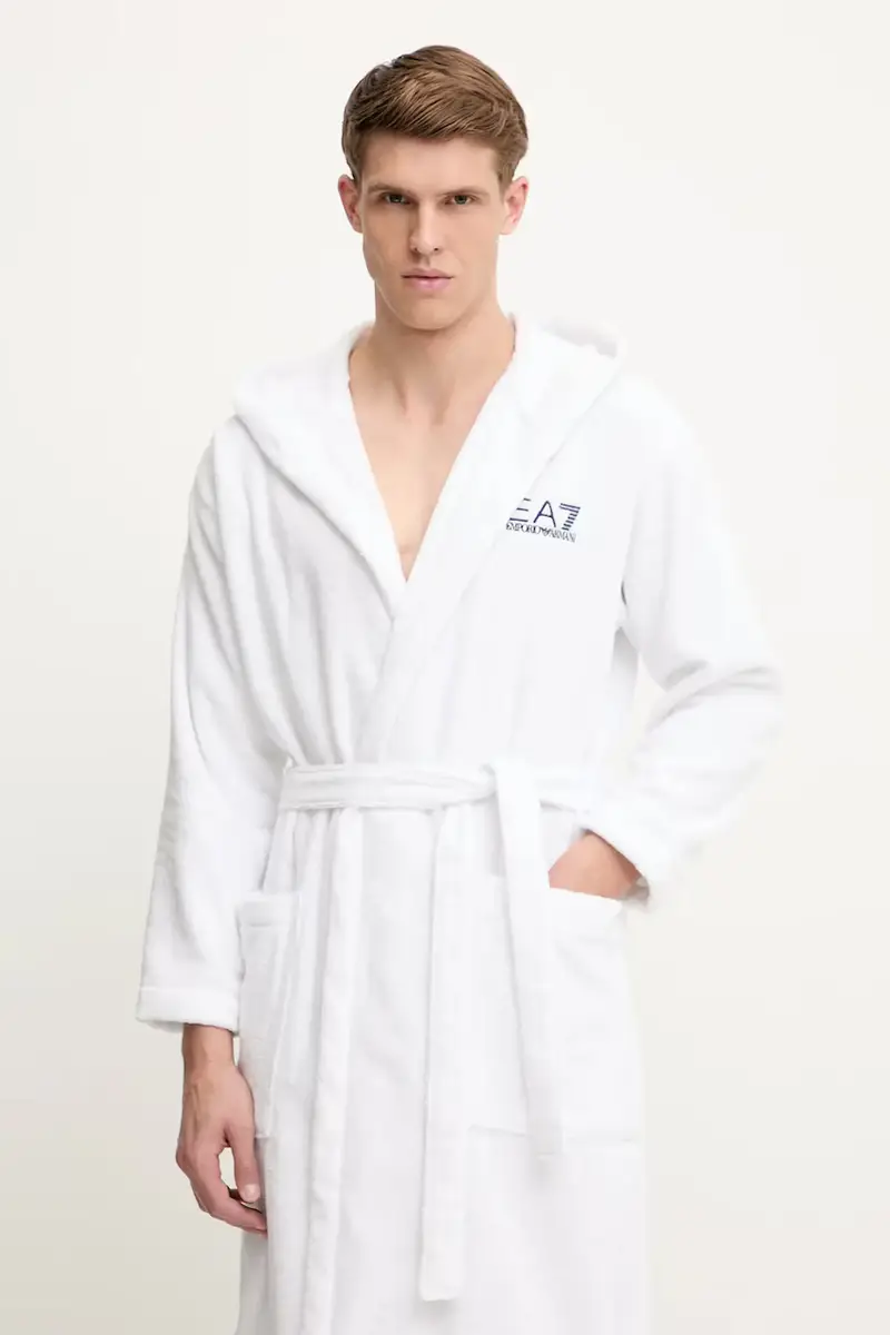 accappatoio in cotone colore bianco AF14014.7M000441 miniatura 3