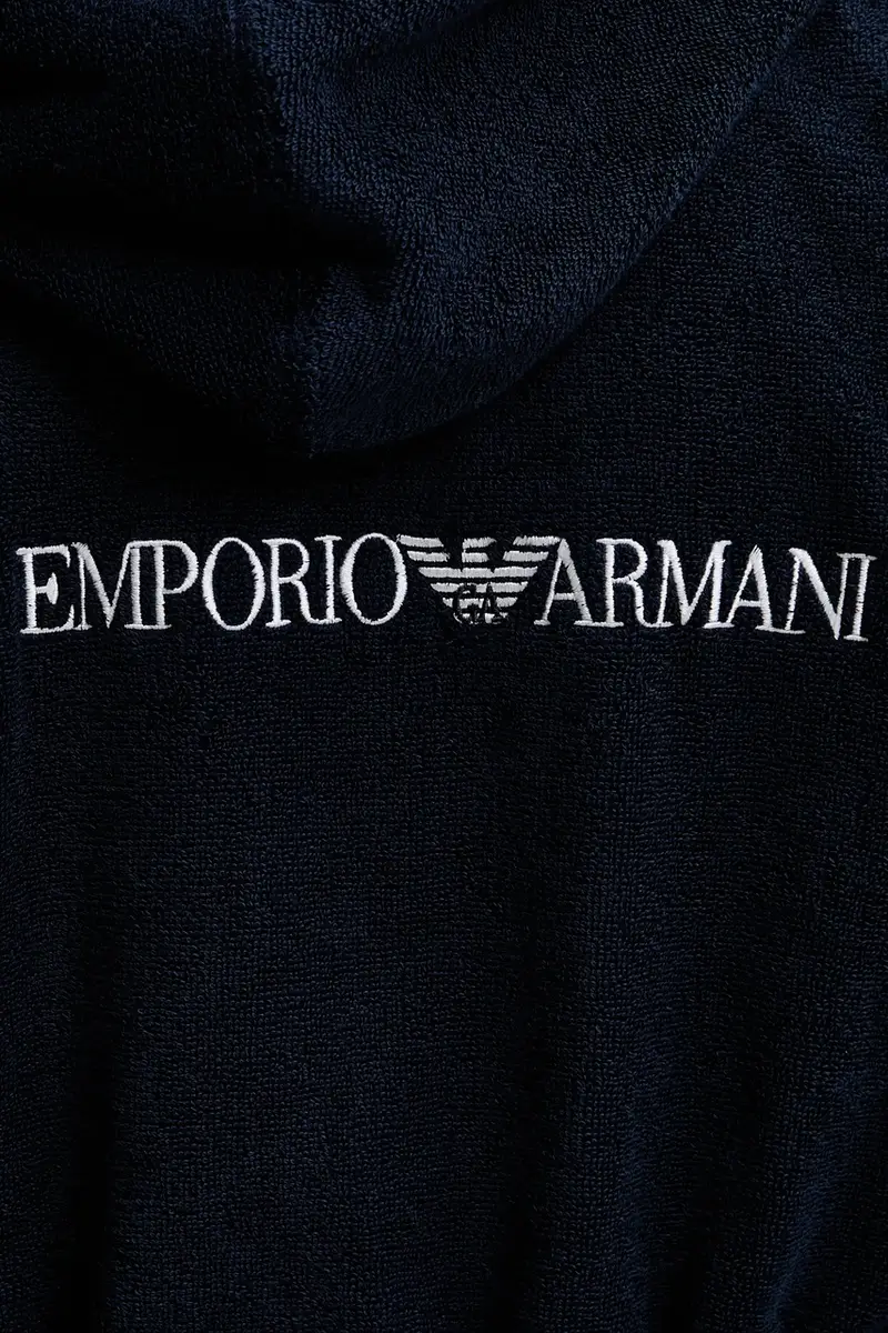 accappatoio in cotone colore blu navy AF14014.7M000441 miniatura 5