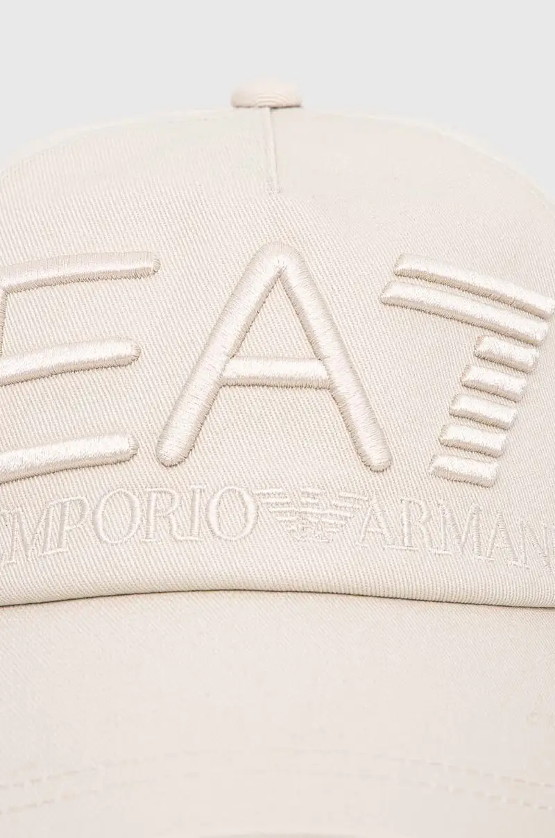 berretto da baseball in cotone colore beige con applicazione miniatura 2