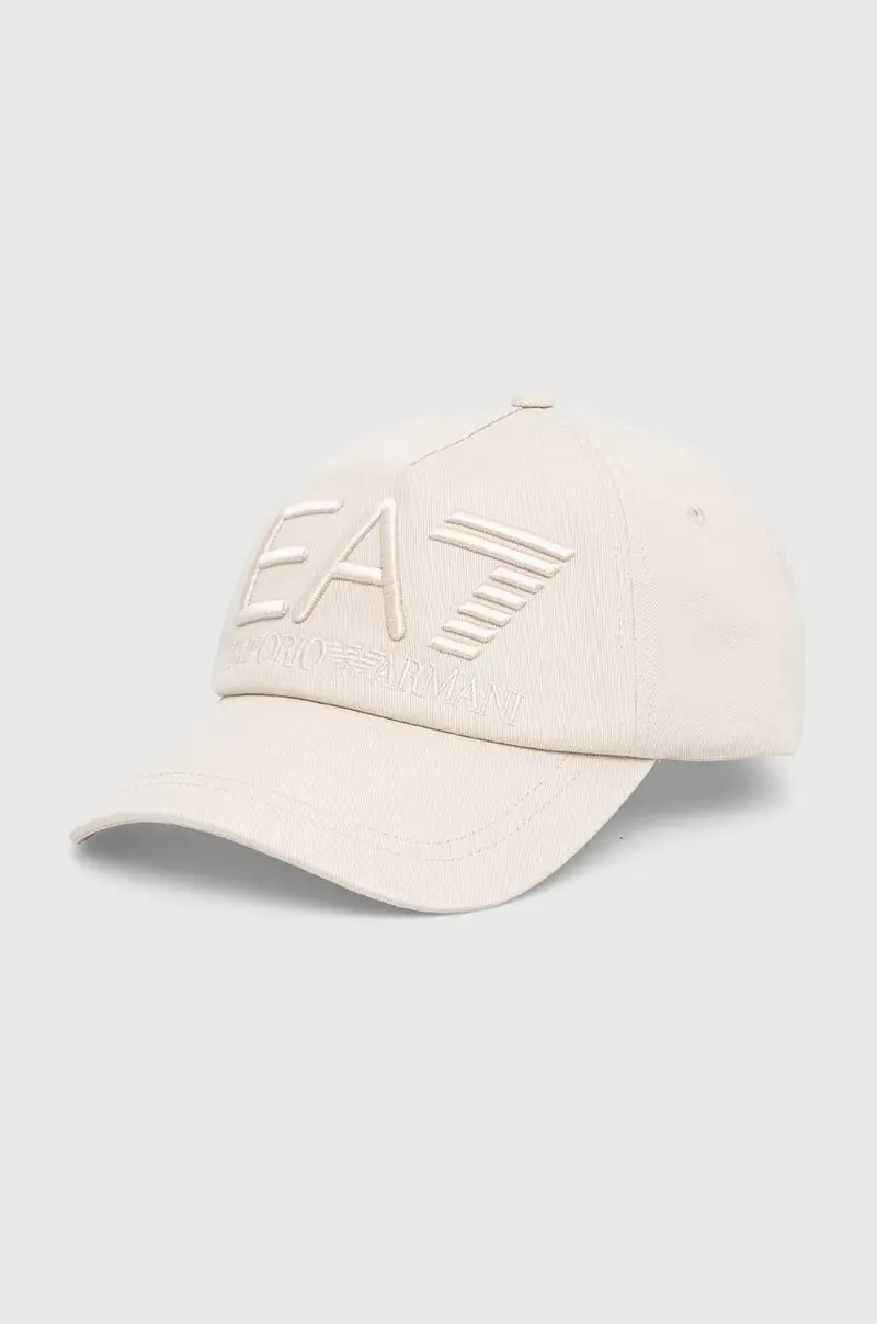 berretto da baseball in cotone colore beige con applicazione