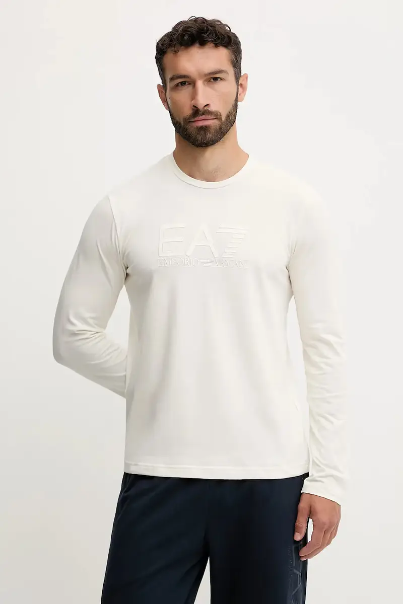 camicia a maniche lunghe colore beige con applicazione AF10373.7M000900