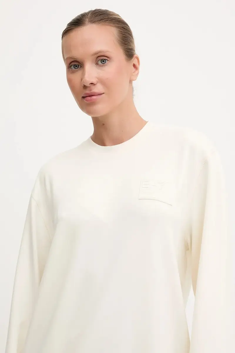 felpa donna colore beige con applicazione AF13790.7X000129 miniatura 4