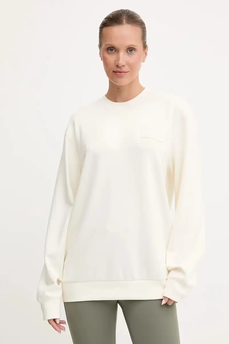 felpa donna colore beige con applicazione AF13790.7X000129