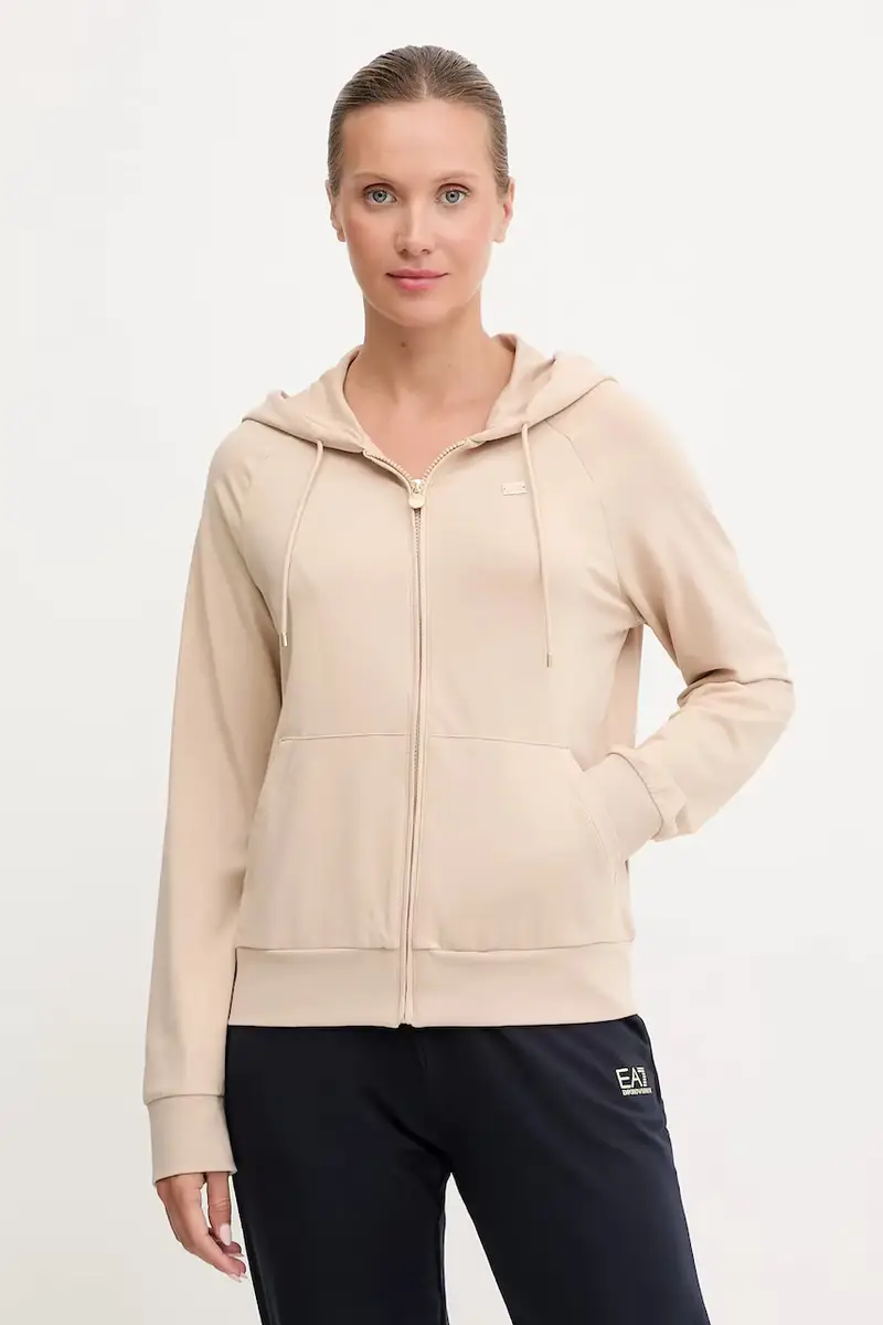felpa donna colore beige con cappuccio AF13135.7W000458