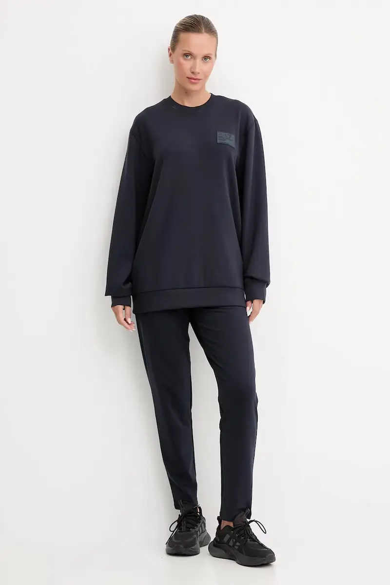 felpa donna colore blu navy con applicazione AF13790.7X000129 miniatura 2