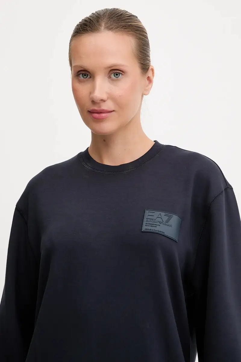 felpa donna colore blu navy con applicazione AF13790.7X000129 miniatura 4