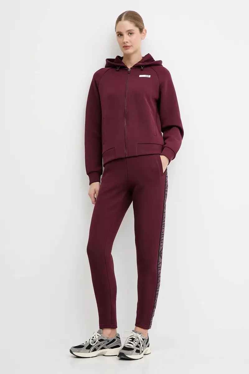 felpa donna colore granata con cappuccio AF13151.7W000675 miniatura 2