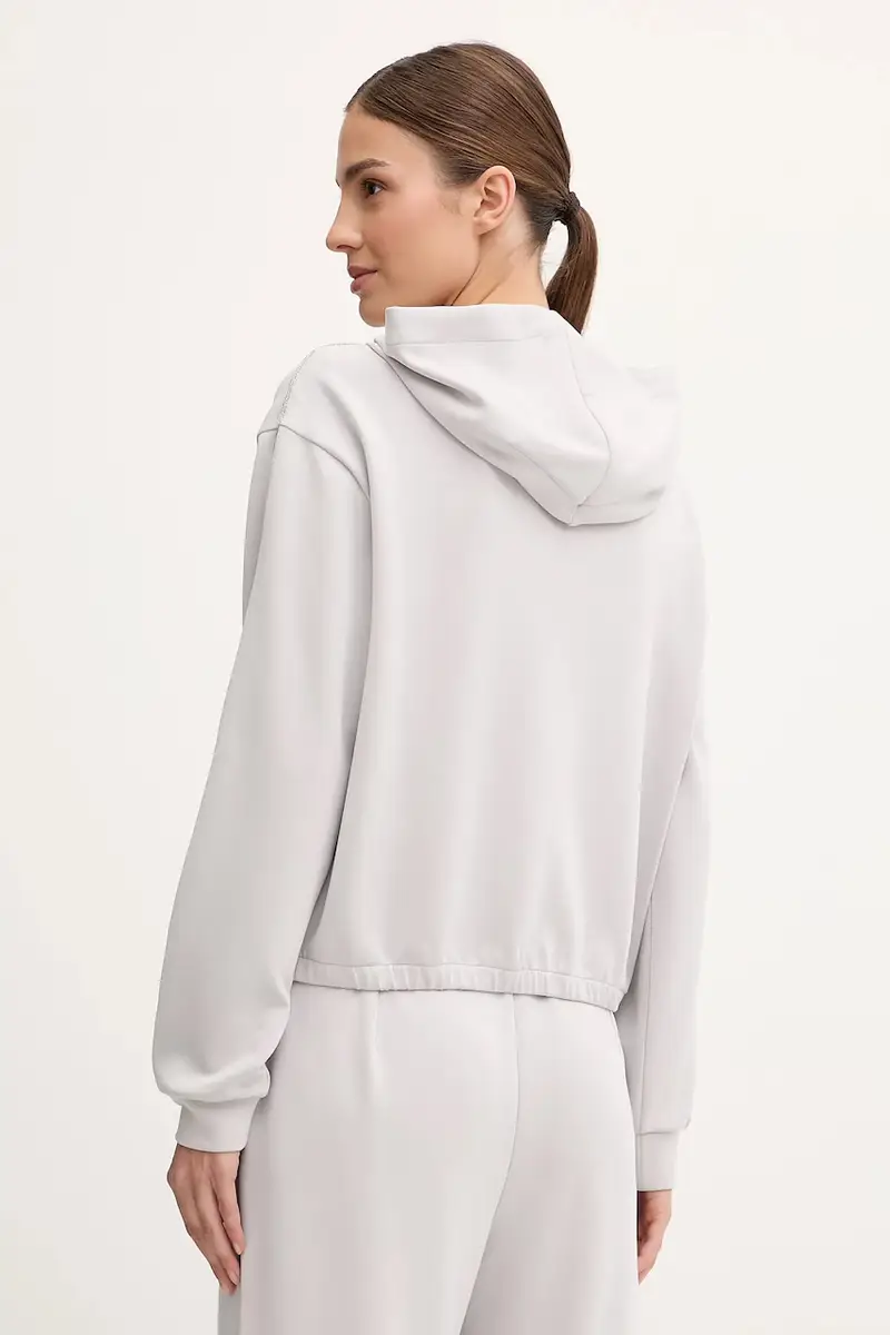 felpa donna colore grigio con cappuccio AF12643.7W000443 miniatura 3