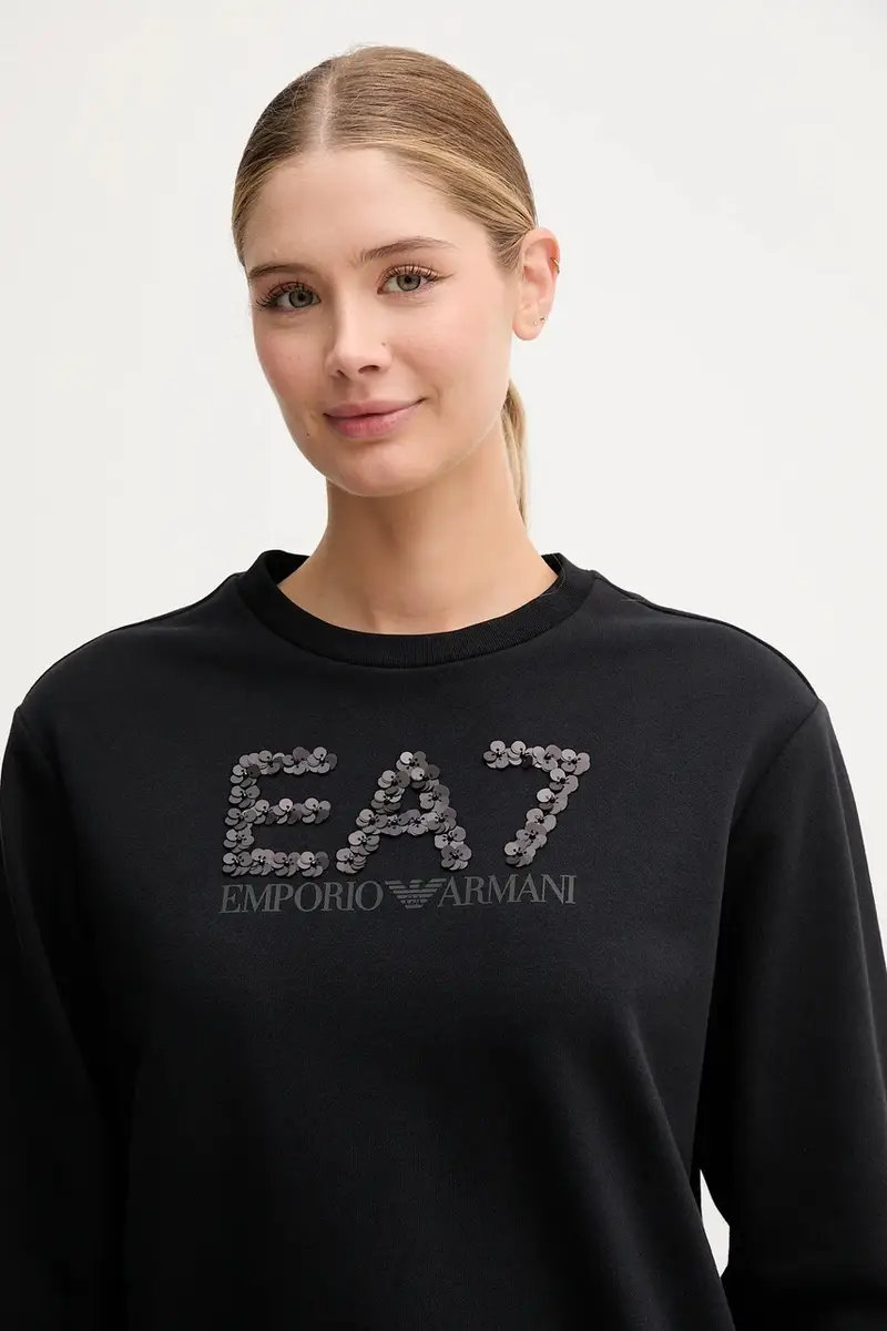 felpa donna colore nero con applicazione AF16442.7W000542 miniatura 4