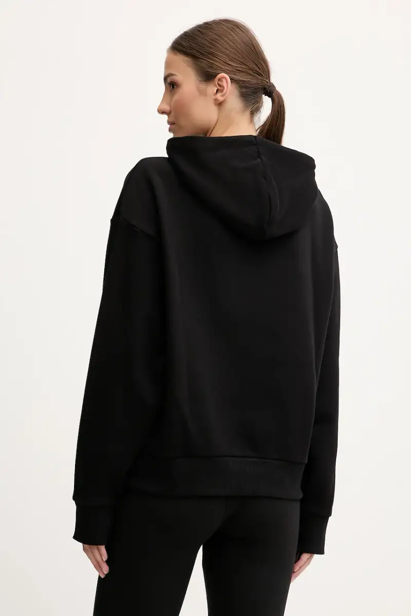 felpa donna colore nero con cappuccio con applicazione AF10377-7W000422 miniatura 3