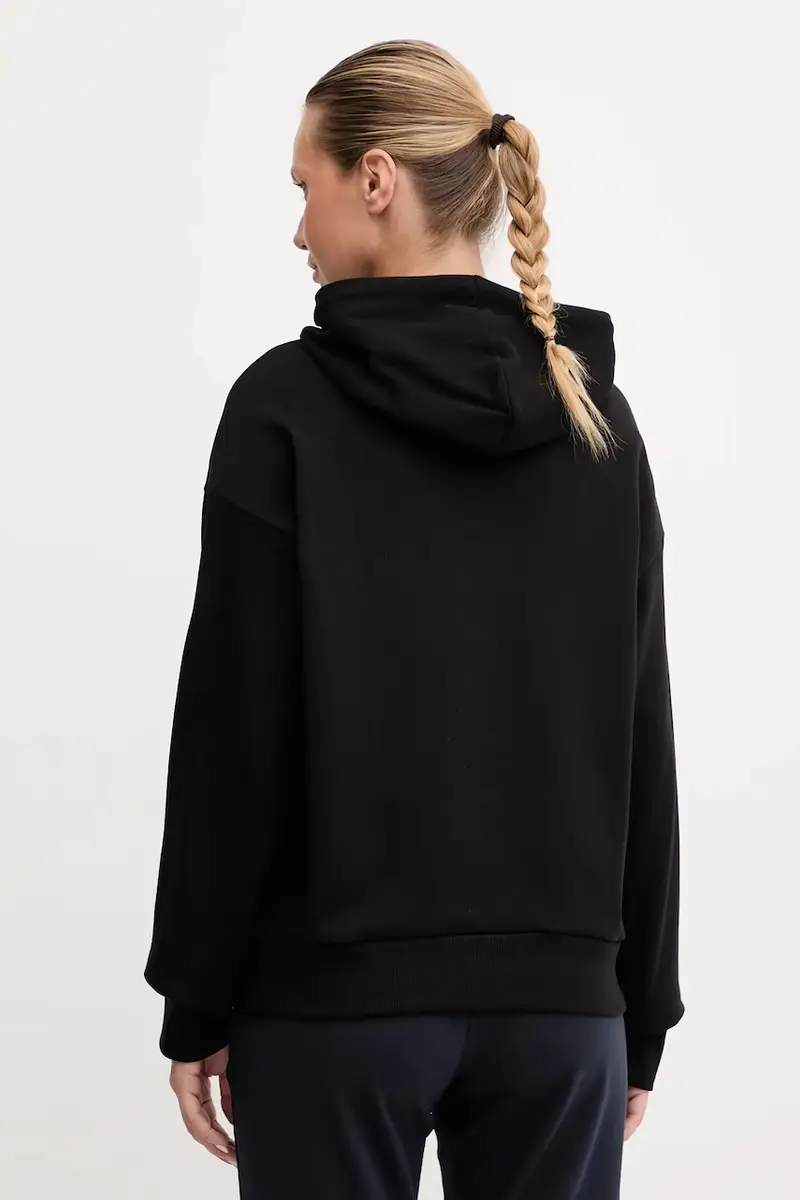 felpa donna colore nero con cappuccio con applicazione AF12473.7W000417 miniatura 3