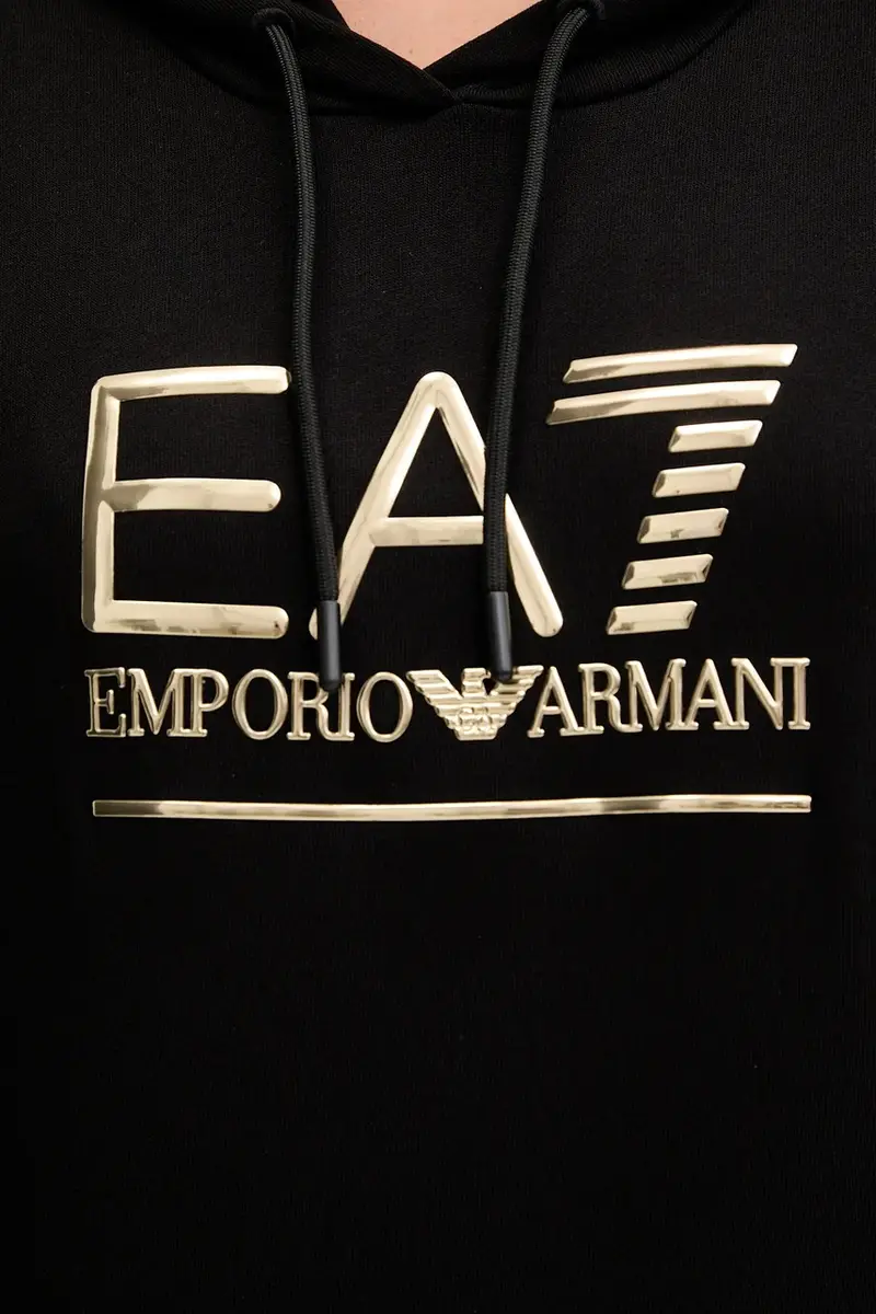 felpa donna colore nero con cappuccio con applicazione AF12473.7W000417 miniatura 5