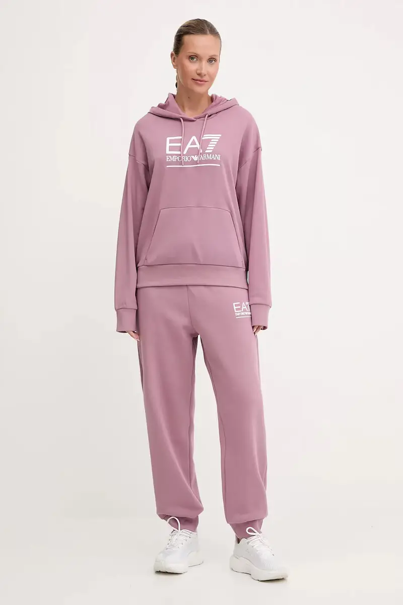 felpa donna colore rosa con cappuccio con applicazione AF12473.7W000417 miniatura 2