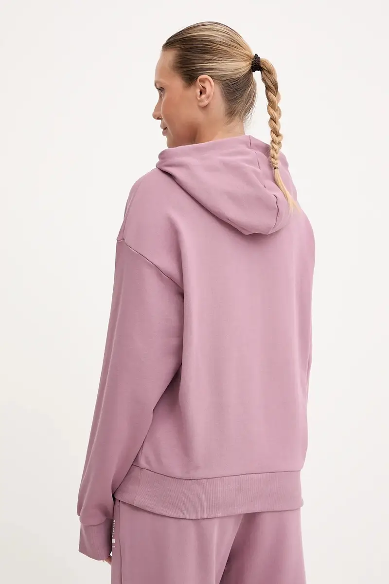 felpa donna colore rosa con cappuccio con applicazione AF12473.7W000417 miniatura 3