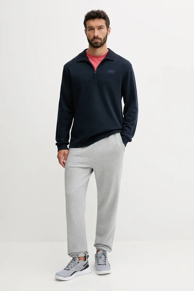 felpa in cotone uomo colore blu navy AF12661.7M000883 miniatura 2