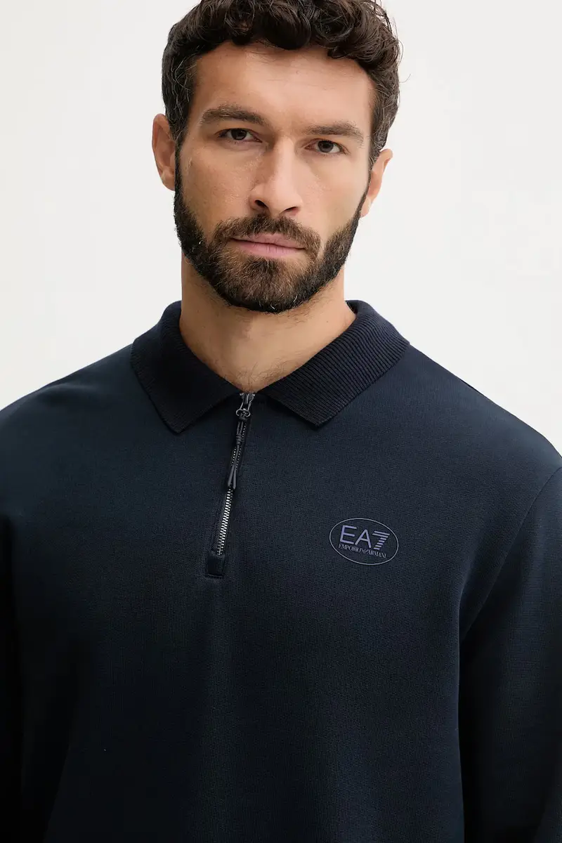 felpa in cotone uomo colore blu navy AF12661.7M000883 miniatura 4