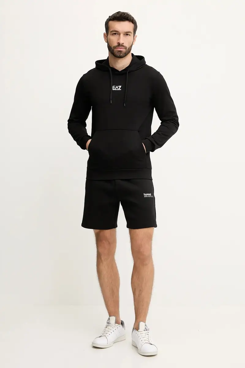 felpa in cotone uomo colore nero con cappuccio 8NPM32.PJVRZ miniatura 2