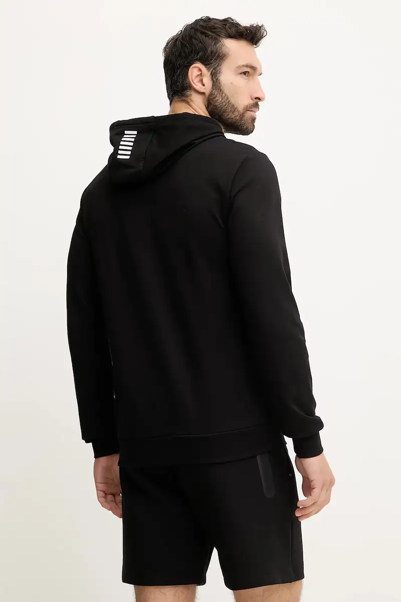 felpa in cotone uomo colore nero con cappuccio 8NPM32.PJVRZ miniatura 3