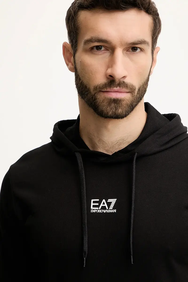 felpa in cotone uomo colore nero con cappuccio 8NPM32.PJVRZ miniatura 4