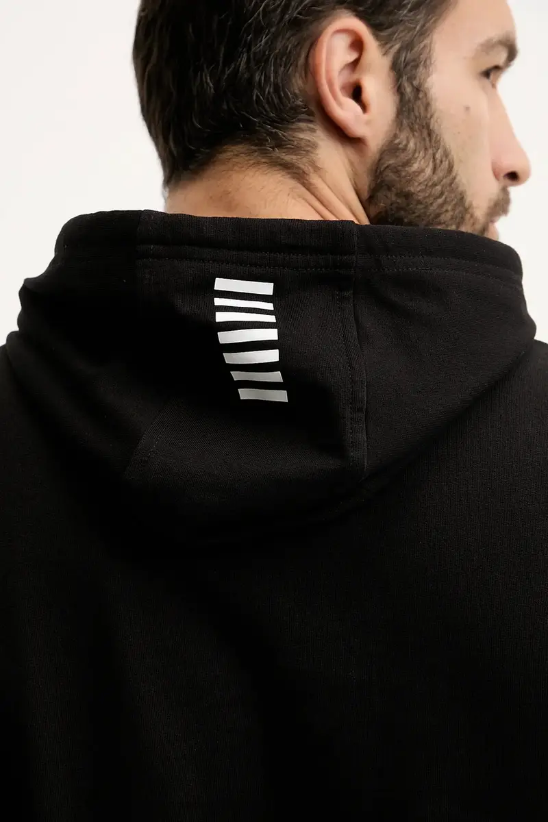 felpa in cotone uomo colore nero con cappuccio 8NPM32.PJVRZ miniatura 5