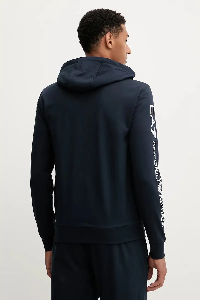 felpa in cotone uomo colore nero con cappuccio AF13512.7M000568 Blu miniatura 3