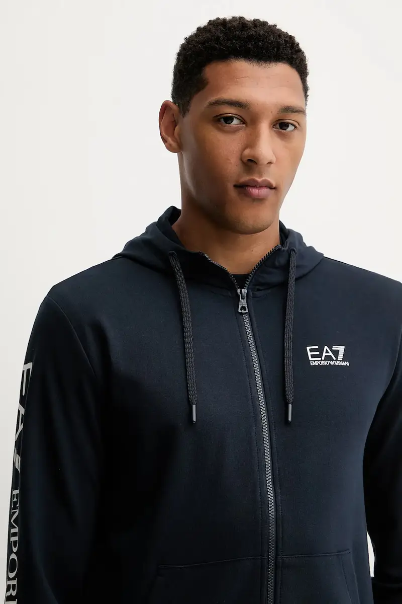 felpa in cotone uomo colore nero con cappuccio AF13512.7M000568 Blu miniatura 4