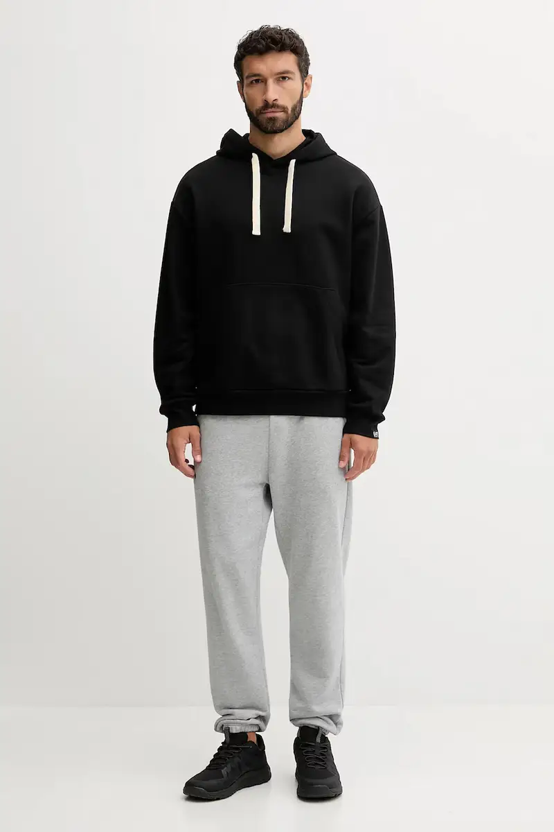 felpa in cotone uomo colore nero con cappuccio con applicazione AF13797.7X000165 miniatura 2