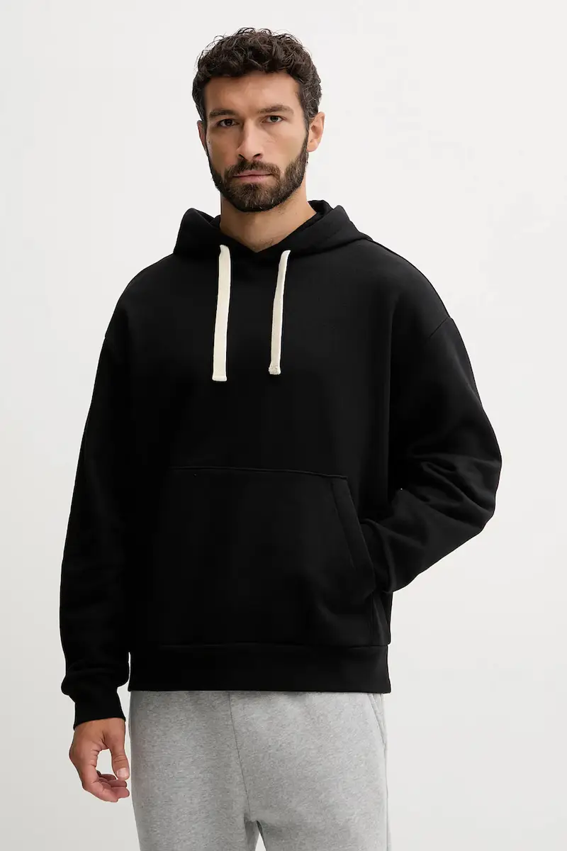 felpa in cotone uomo colore nero con cappuccio con applicazione AF13797.7X000165 miniatura 3