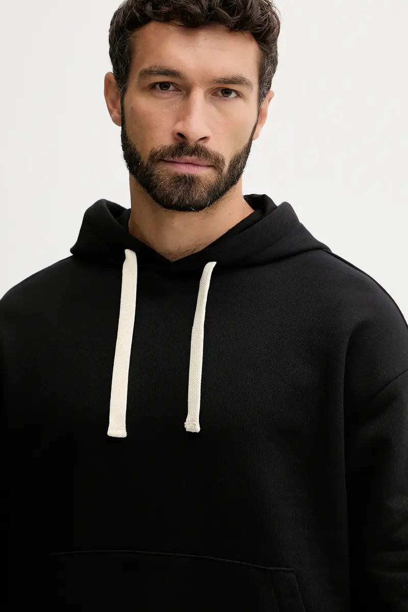 felpa in cotone uomo colore nero con cappuccio con applicazione AF13797.7X000165 miniatura 4