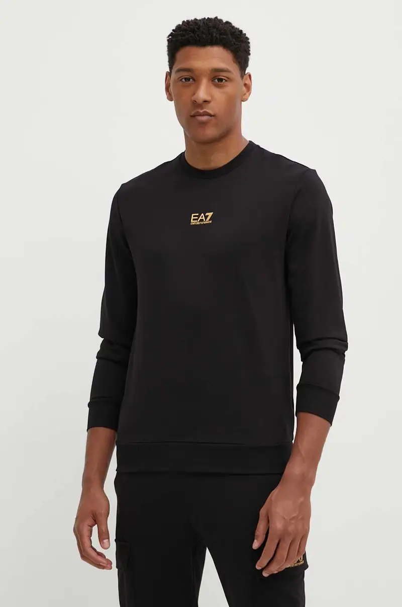 felpa in cotone uomo colore nero PJVRZ.8NPM30