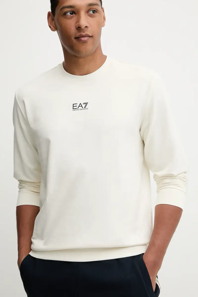 felpa in cotone uomo colore nero PJVRZ.8NPM30 Beige miniatura 4