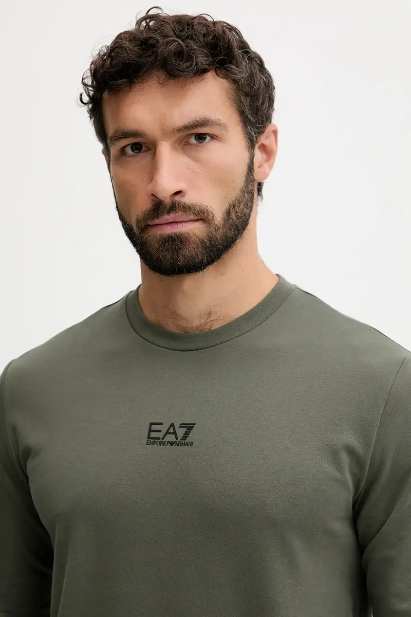 felpa in cotone uomo colore nero PJVRZ.8NPM30 Verde miniatura 4