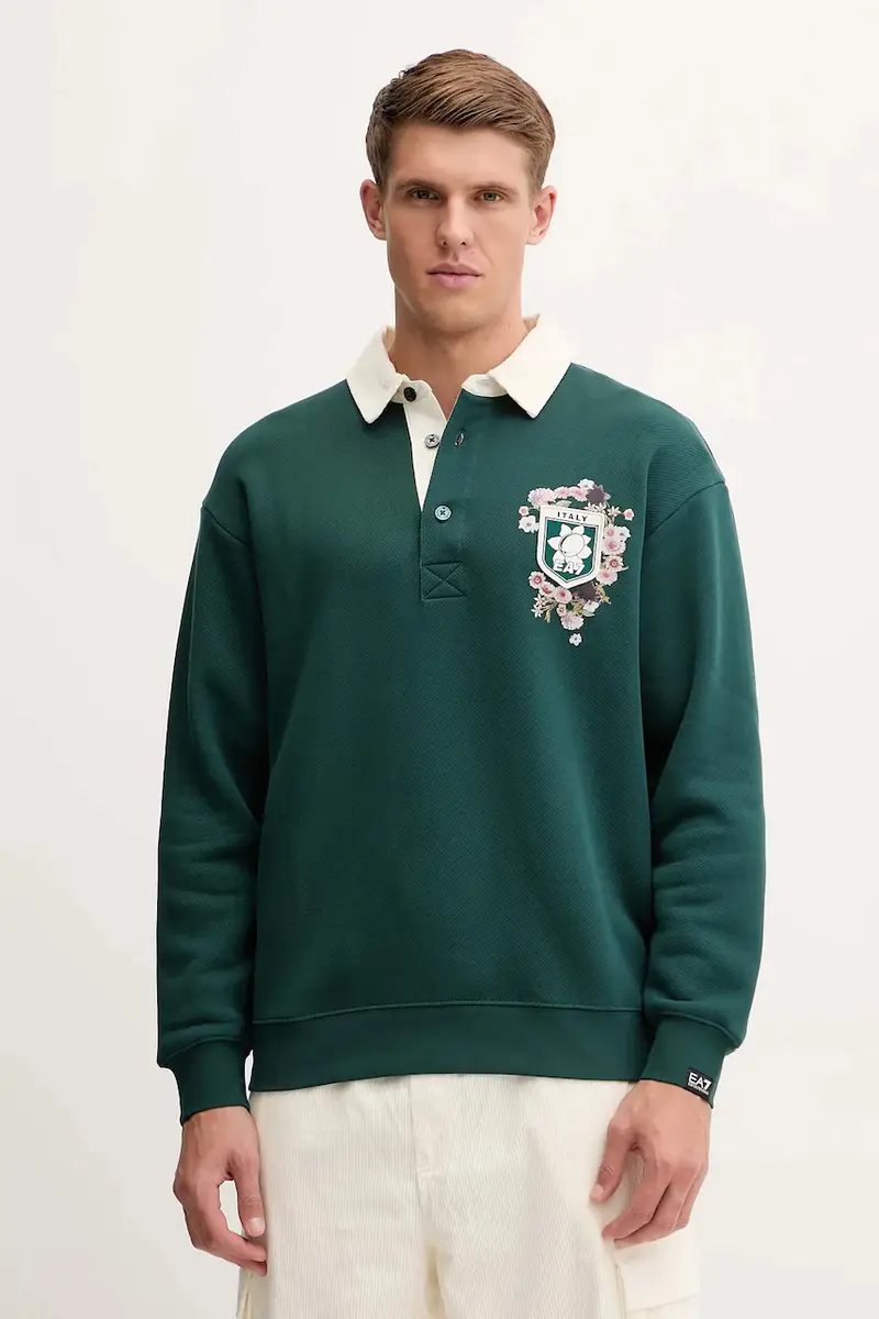 felpa in cotone uomo colore verde AF16427.7X000142