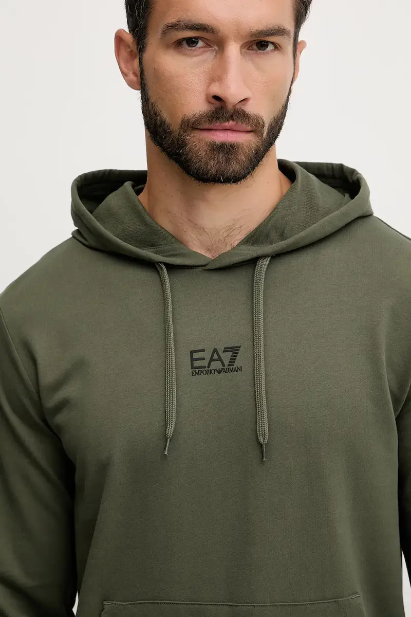 felpa in cotone uomo colore verde con cappuccio PJVRZ.8NPM32 miniatura 4