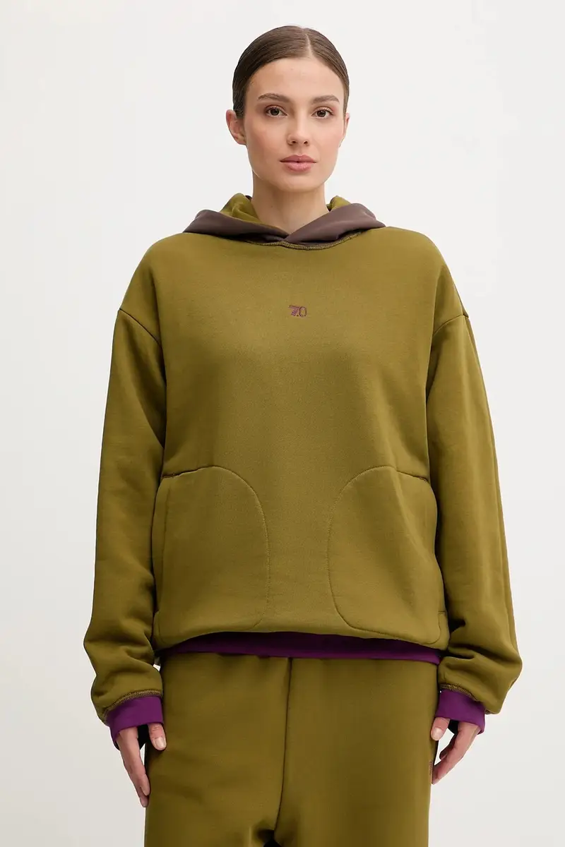 felpa reversibile donna colore marrone con cappuccio AF10377-7X000156 miniatura 2