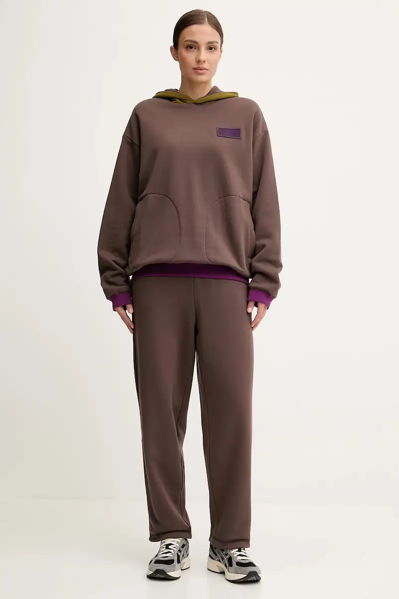 felpa reversibile donna colore marrone con cappuccio AF10377-7X000156 miniatura 3