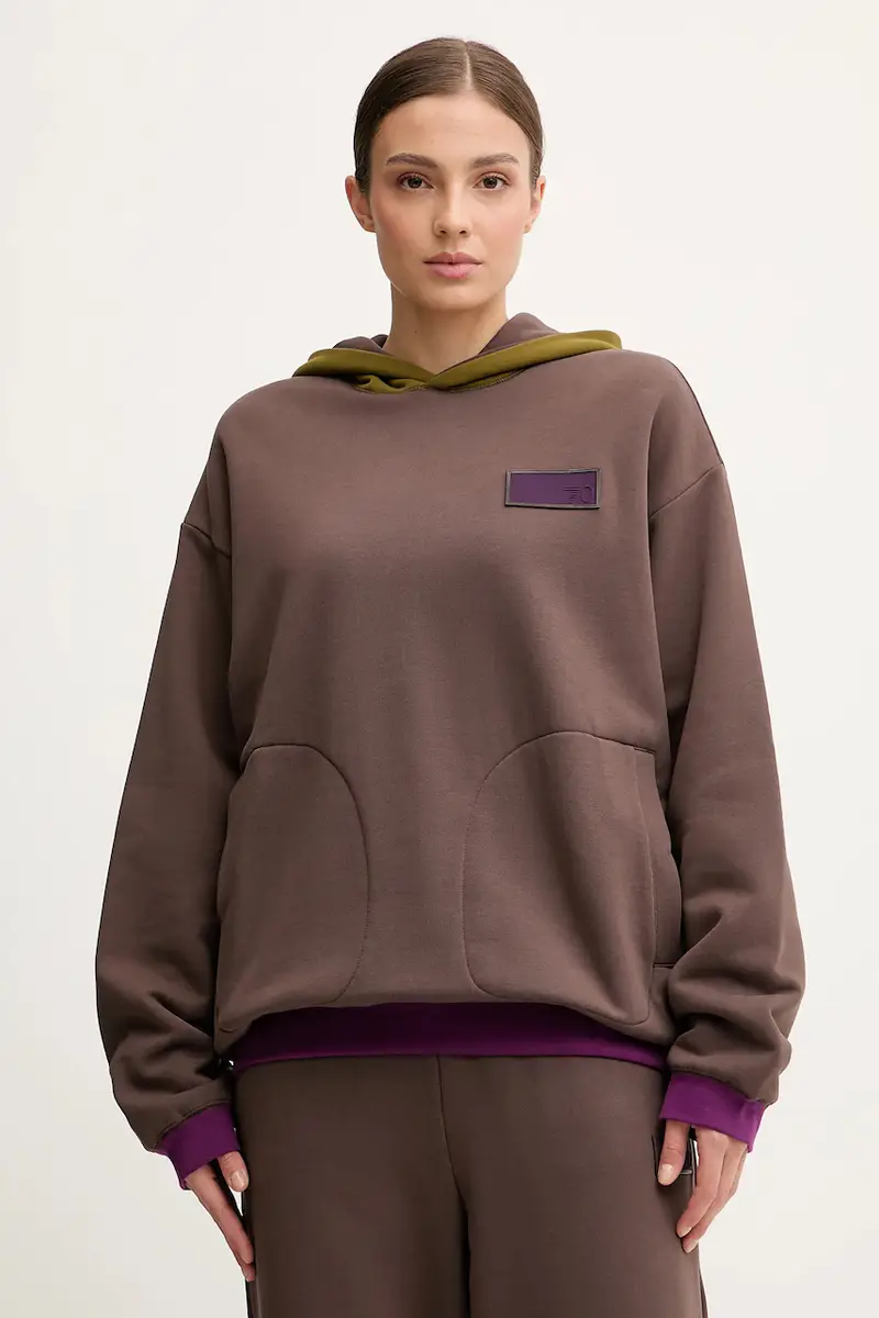 felpa reversibile donna colore marrone con cappuccio AF10377-7X000156