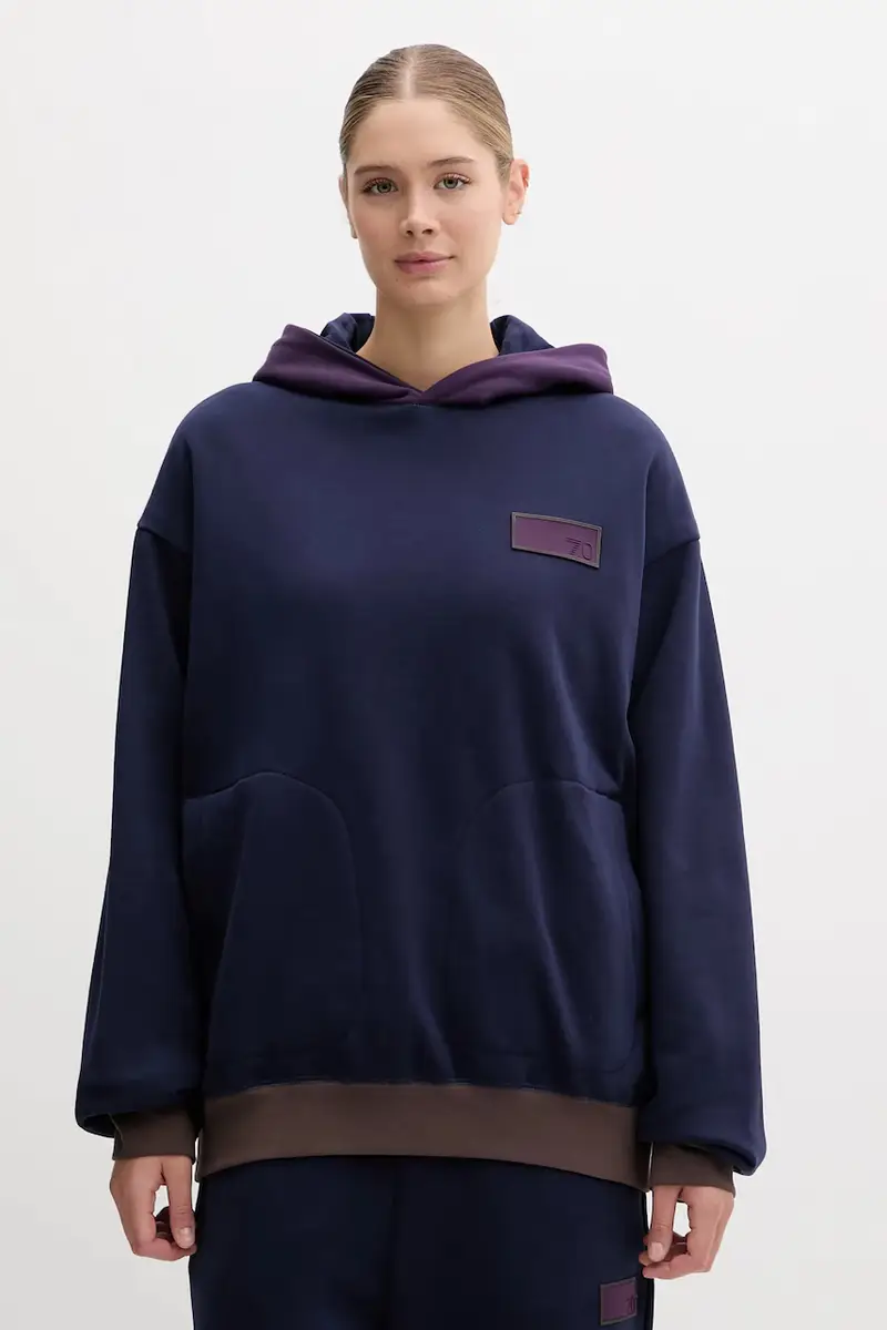 felpa reversibile donna colore violetto con cappuccio AF10377-7X000156 miniatura 2