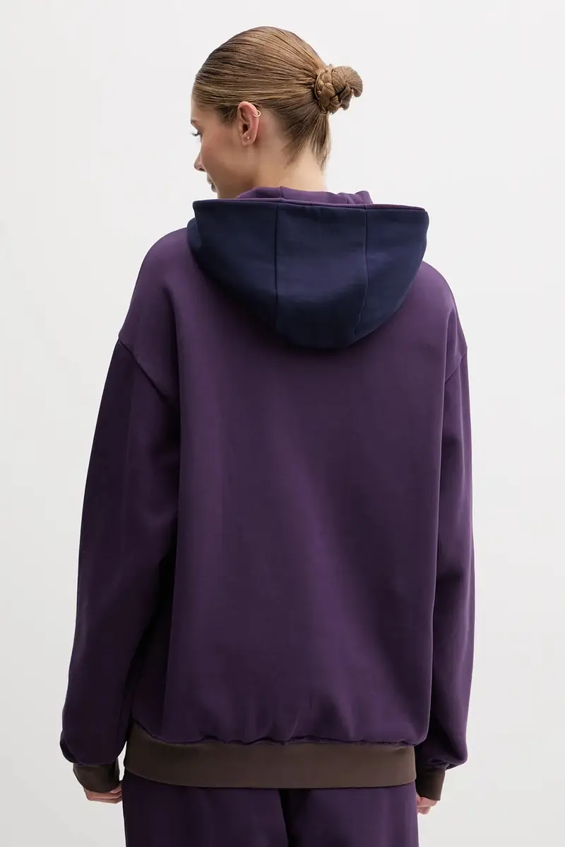 felpa reversibile donna colore violetto con cappuccio AF10377-7X000156 miniatura 4