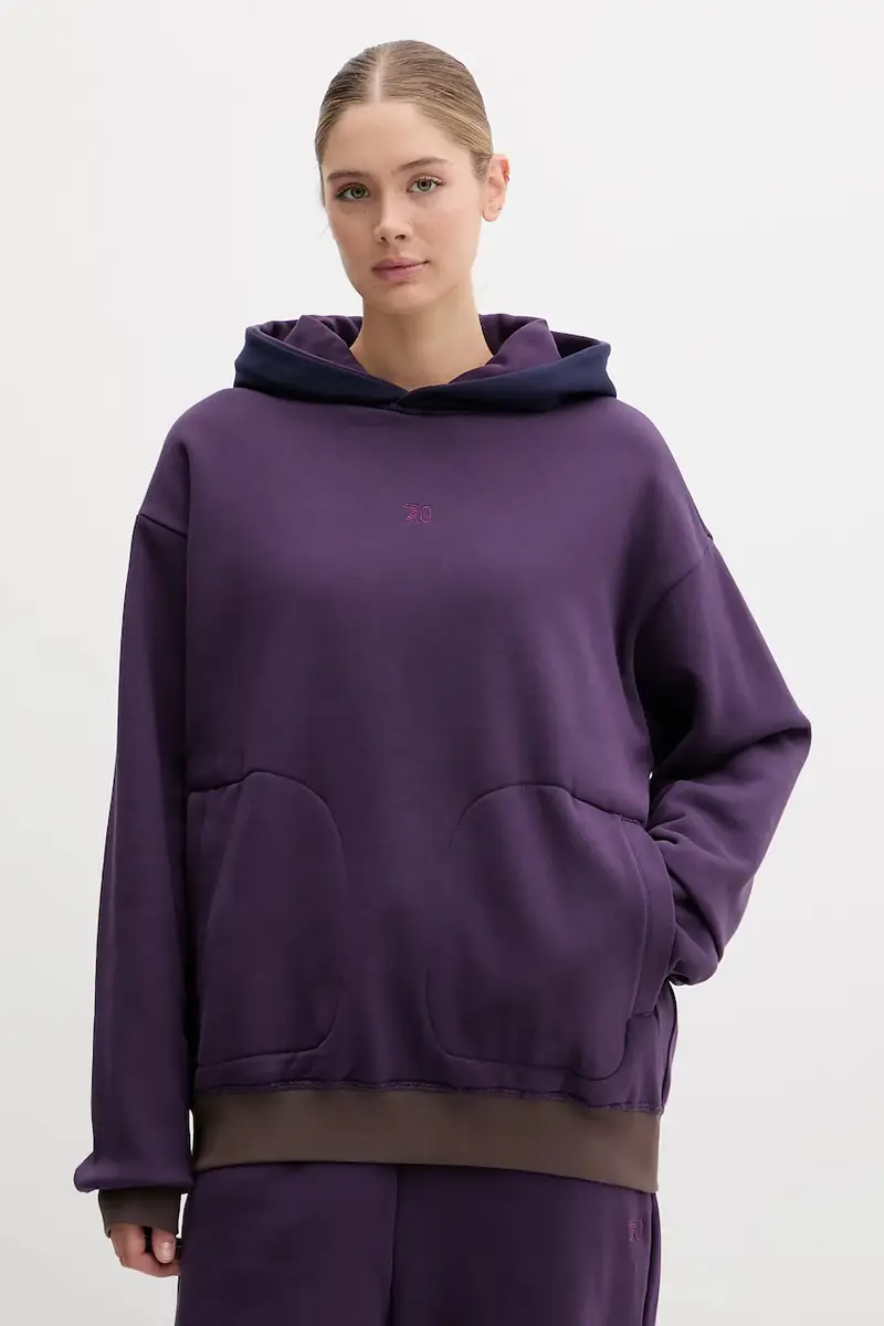 felpa reversibile donna colore violetto con cappuccio AF10377-7X000156