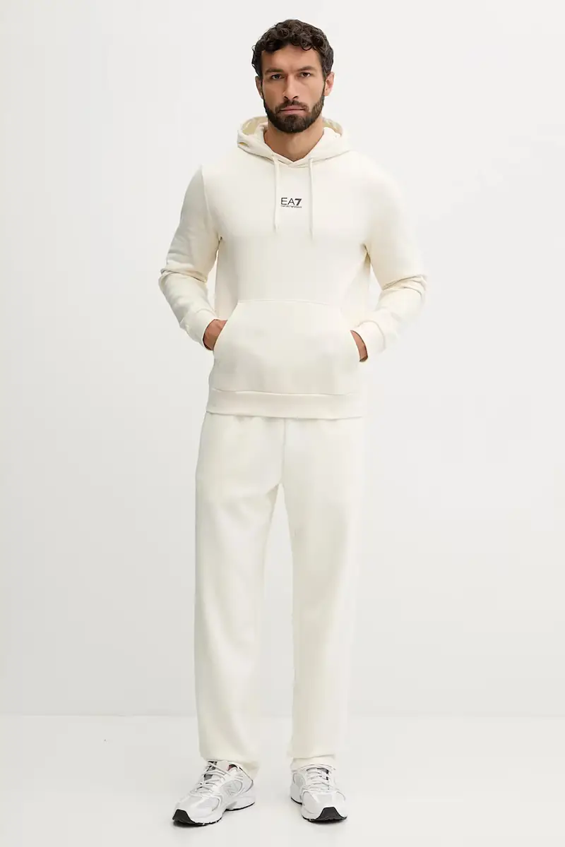 felpa uomo colore beige con cappuccio PJVTZ.8NPM37 miniatura 2