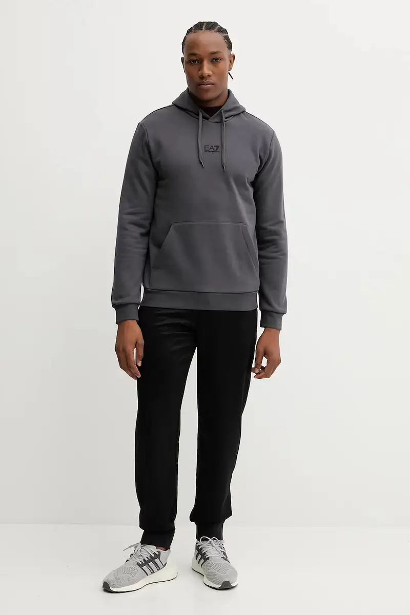 felpa uomo colore grigio con cappuccio PJVTZ.8NPM37 miniatura 2