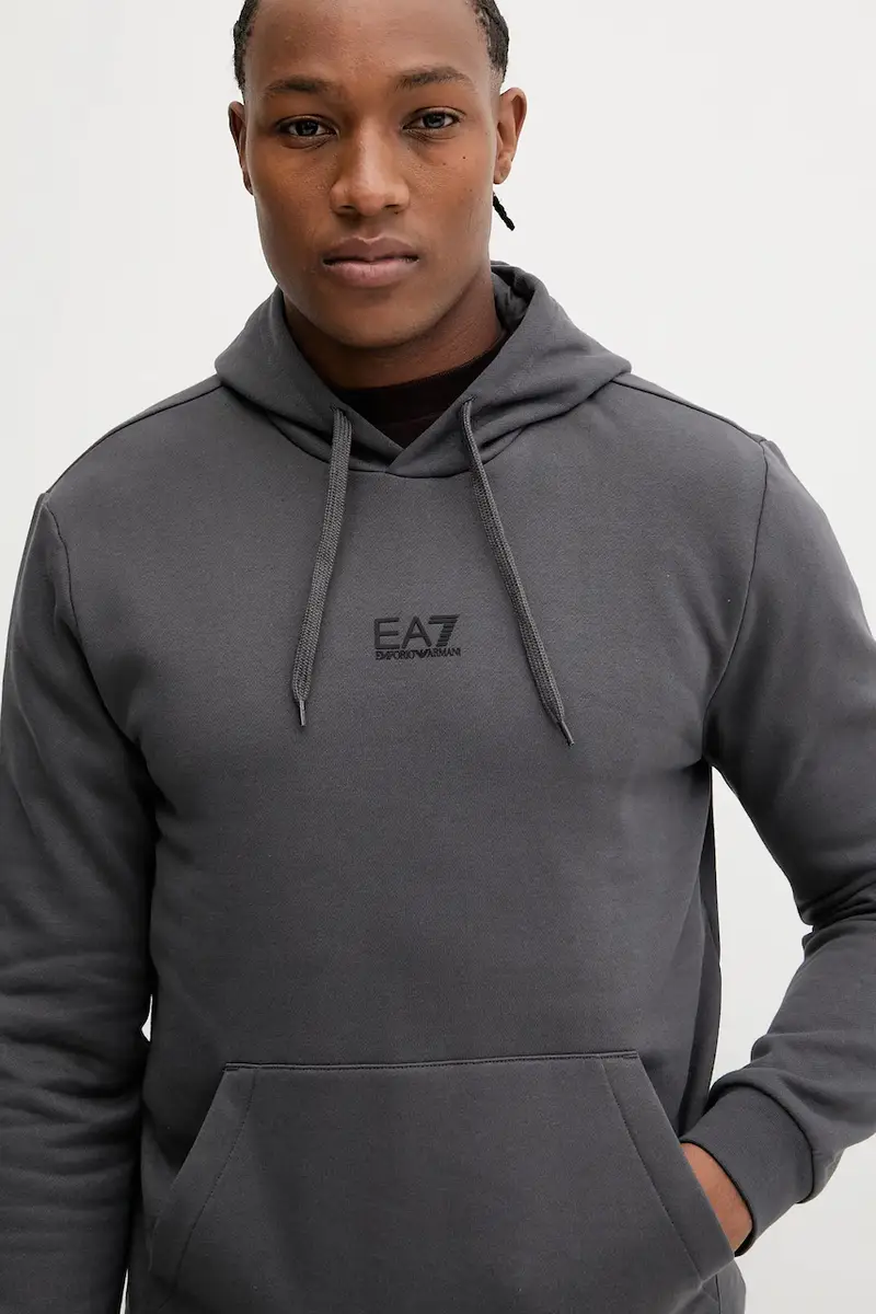 felpa uomo colore grigio con cappuccio PJVTZ.8NPM37 miniatura 4