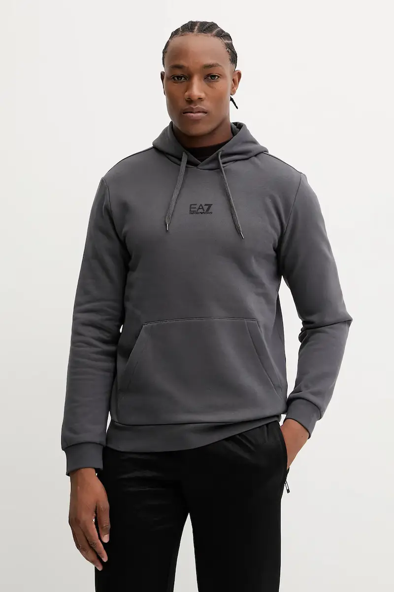 felpa uomo colore grigio con cappuccio PJVTZ.8NPM37