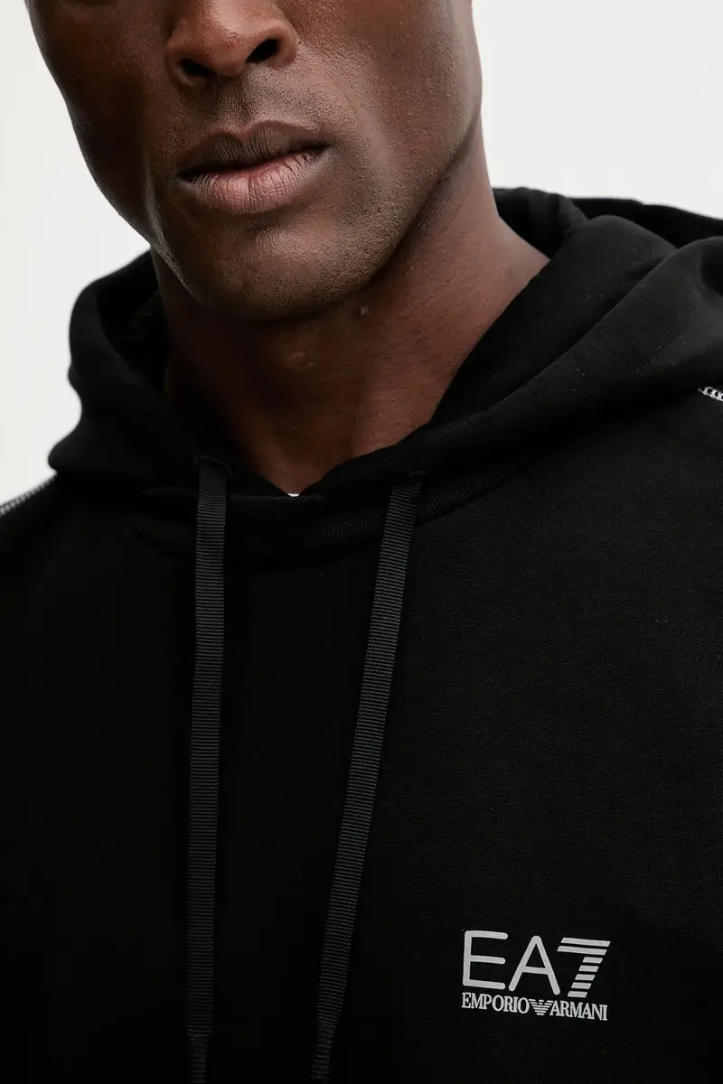 felpa uomo colore nero con cappuccio con applicazione AF13538.7M000660 miniatura 5