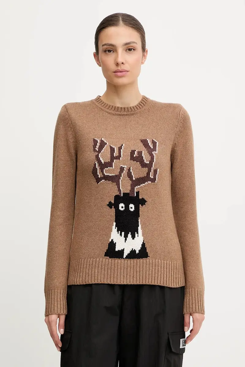 maglione con lana colore marrone AF17652.7W000699 miniatura 4