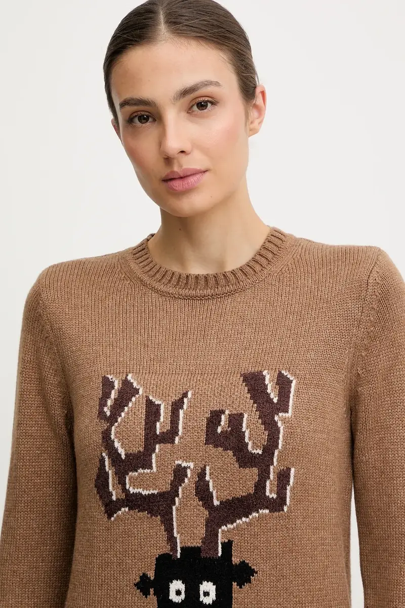 maglione con lana colore marrone AF17652.7W000699 miniatura 5