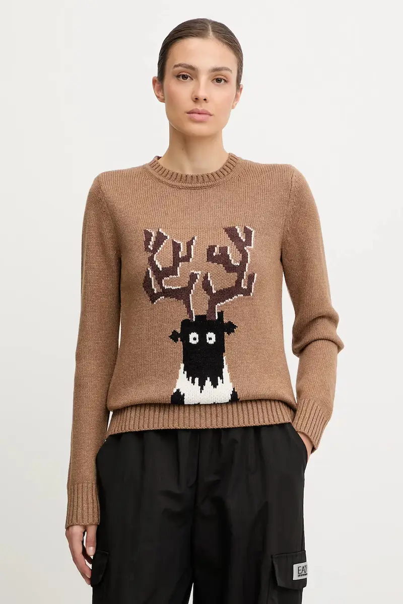 maglione con lana colore marrone AF17652.7W000699