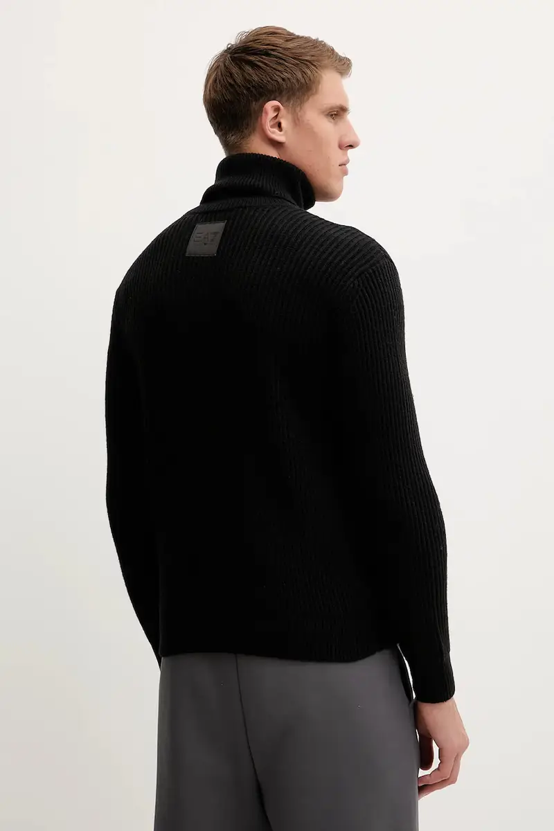 maglione con lana Nero miniatura 3