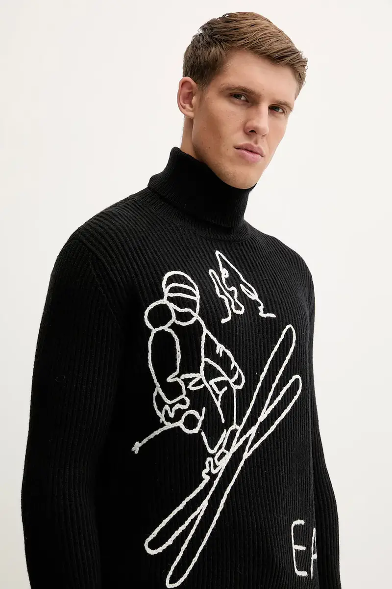 maglione con lana Nero miniatura 4